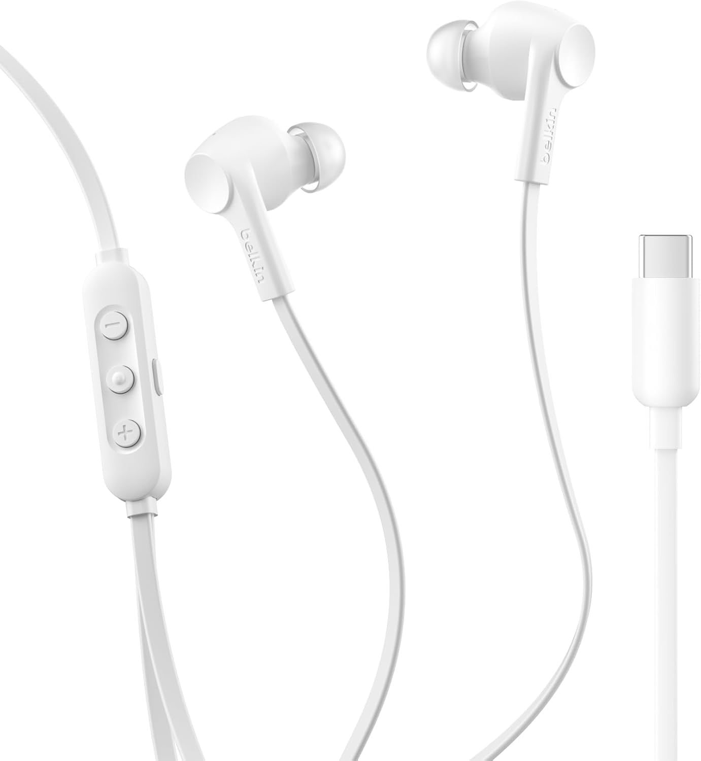 Belkin SoundForm ANC  USB-C Bağlantılı, Mikrofonlu Kulakiçi Kablolu Kulaklık, Beyaz