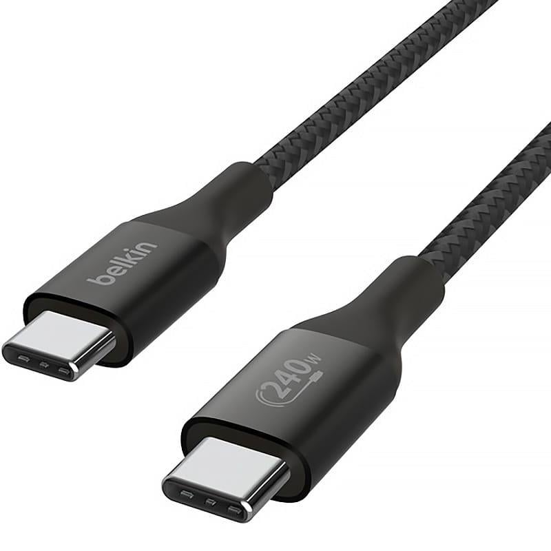 Belkin BoostCharge USB-C 240 W PD, USB-IF Sertifikalı, Hızlı Şarj Kablosu 1m, Siyah