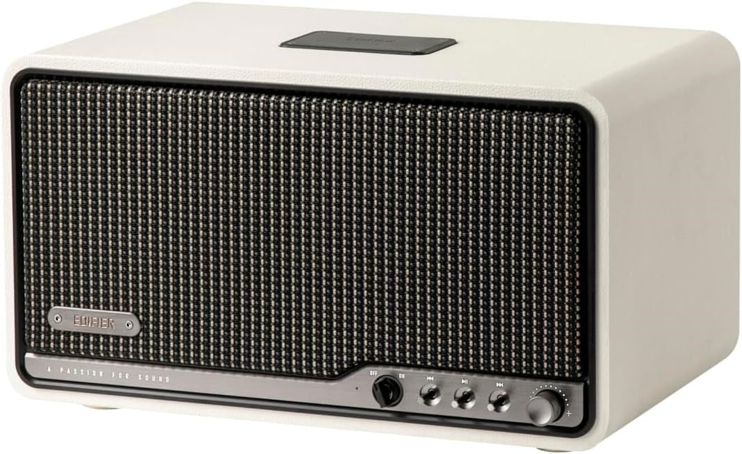 Edifier S300 80W RMS Bluetooth 5.4 Wi-Fi AirPlay Destekli Kablosuz Masaüstü Hoparlör – Hi-Res Audio, LDAC, USB-C/AUX - Beyaz