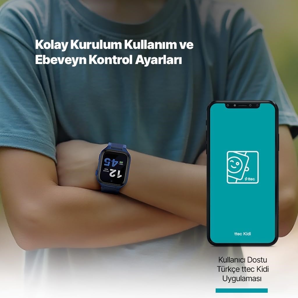 Ttec Kidi Pro AMOLED Ekranlı GPS 4G Sim Kartlı Akıllı Çocuk Saati Okyanus Laciverti 2KSW03