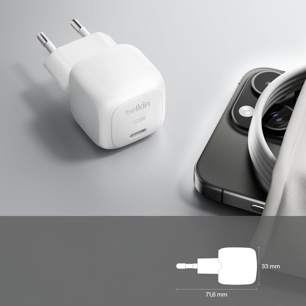 Belkin Boost Compact USB-C PD 3.1 30W Şarj Cihazı, Beyaz