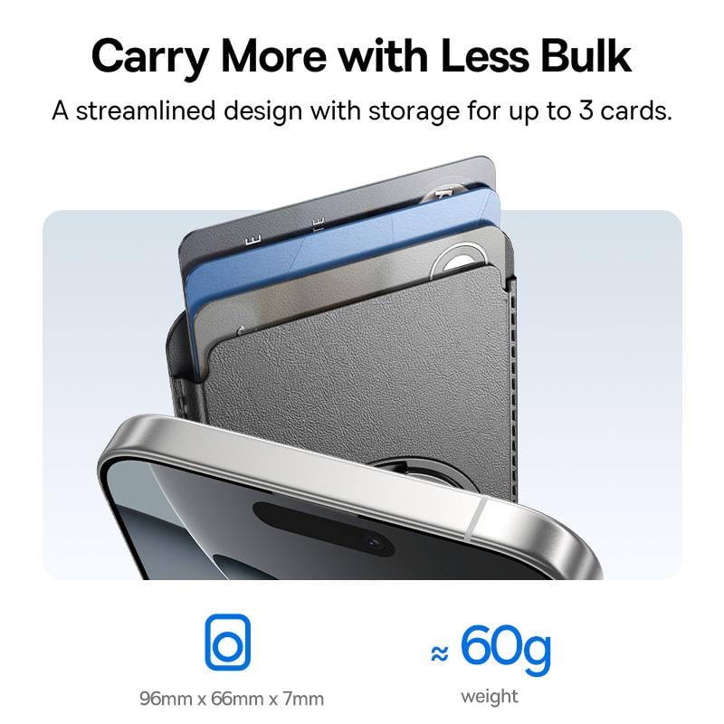 Baseus MagPro 3 Manyetik Standlı Cüzdan, Siyah