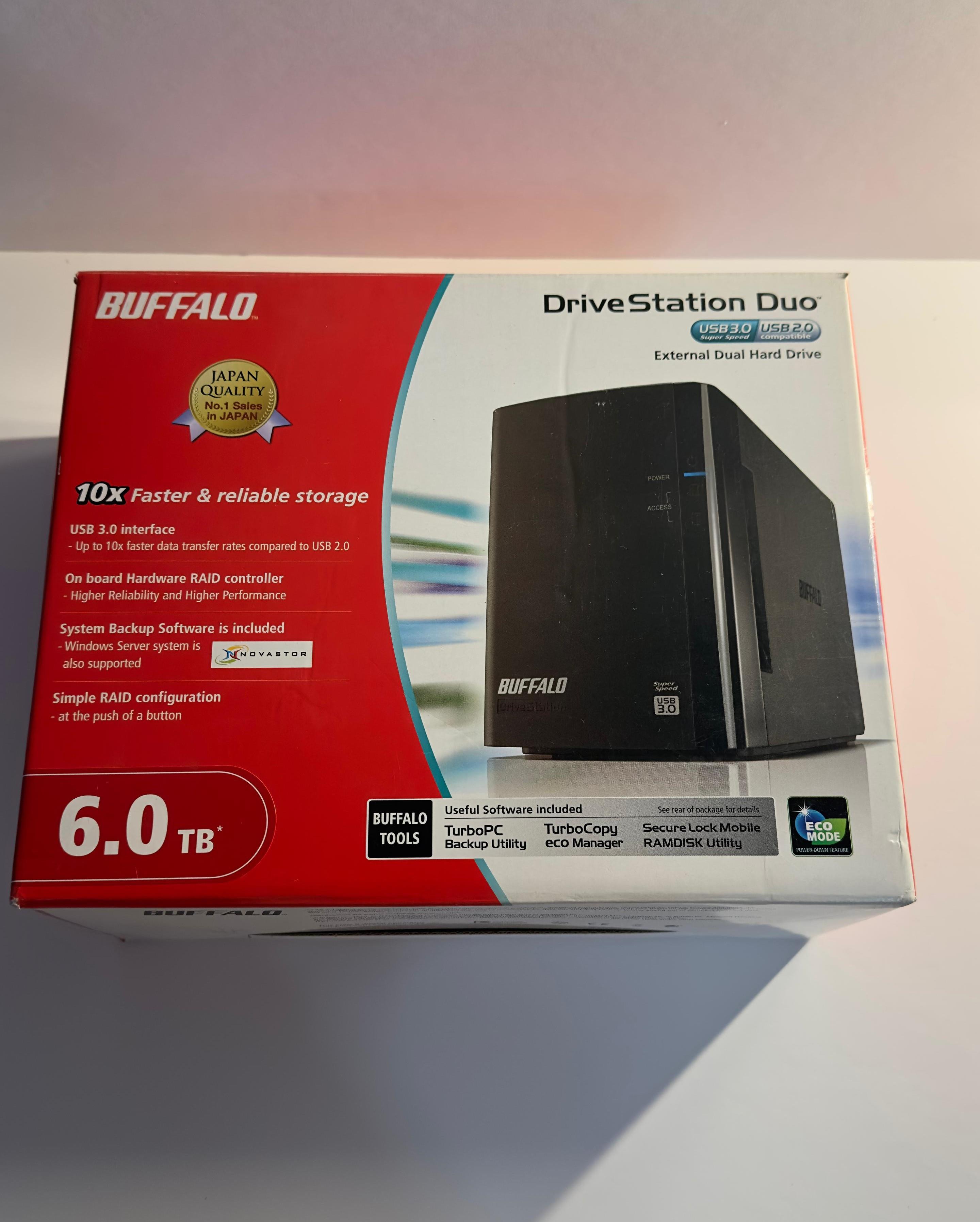OUTLET Buffalo DriveStation Duo HD-WL6TU3R1-EU 6TB USB 3.0 Harici Harddisk 