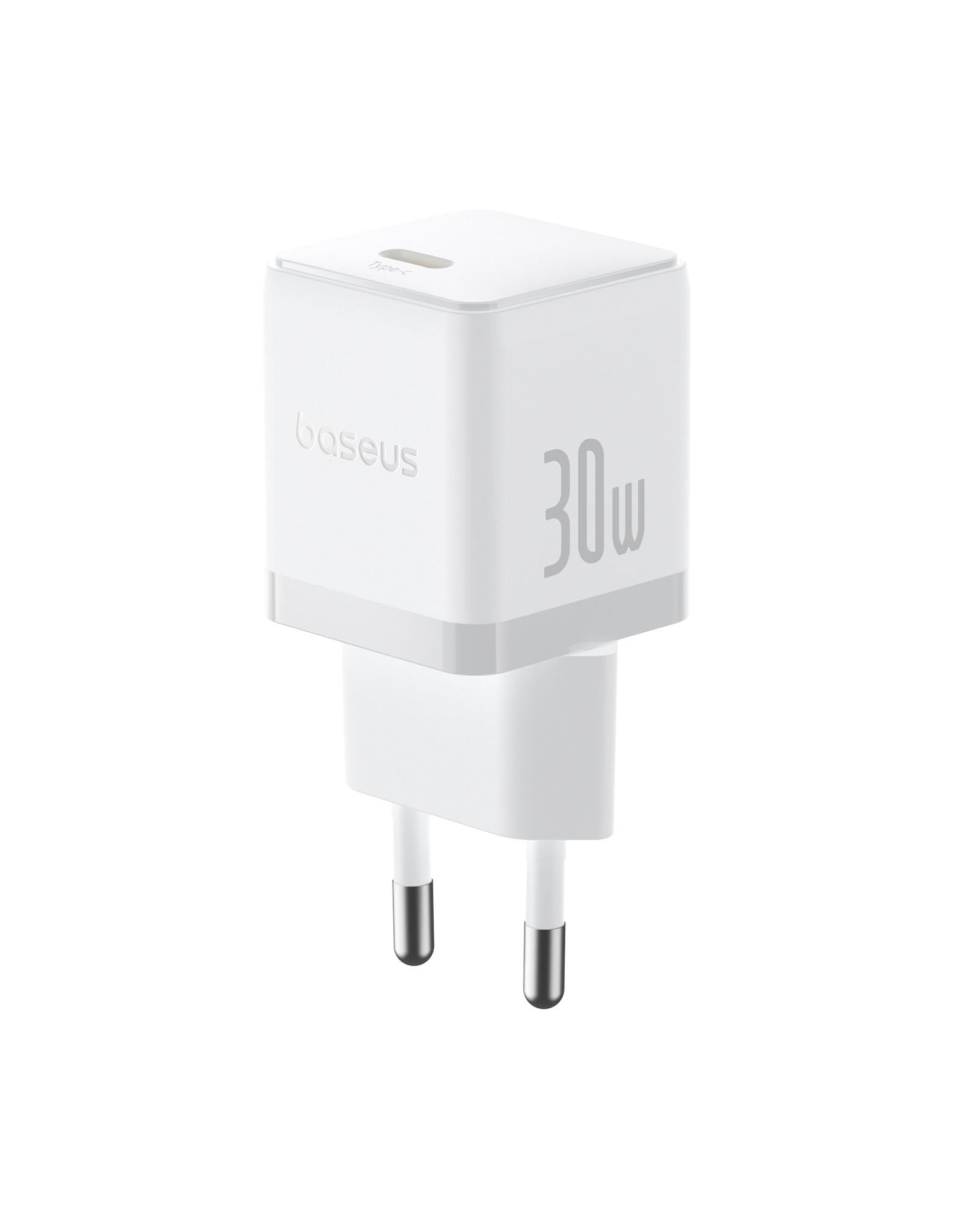 Baseus Palm USB-C Ultra Mini Hızlı Şarj Aleti 30W, Beyaz