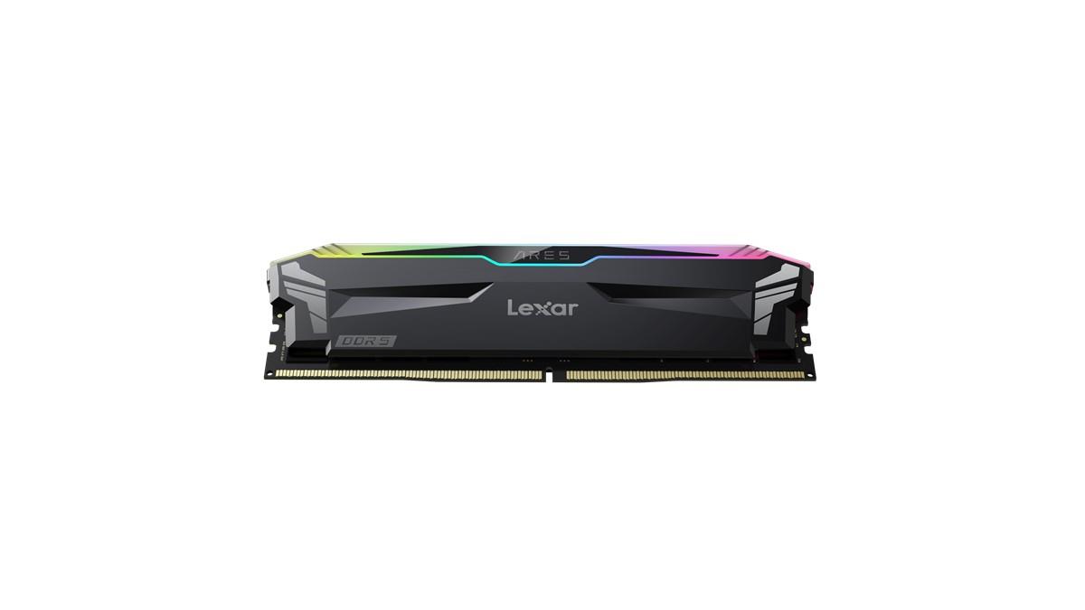 LEXAR ARES RAM DT DDR5 UDIMM 32GB Kit (2X16GB) 6400 288PIN CL32 1.4V MEMORY WITH HEATSINK AND RGB LIGHTING DUAL PACK BLACK COLOR LD5EU016G-R6400GDLA