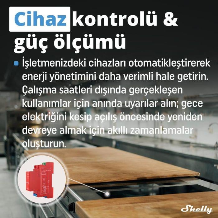 Shelly Pro 1PM DIN Ray 1 Kanal Enerji Ölçer Röle