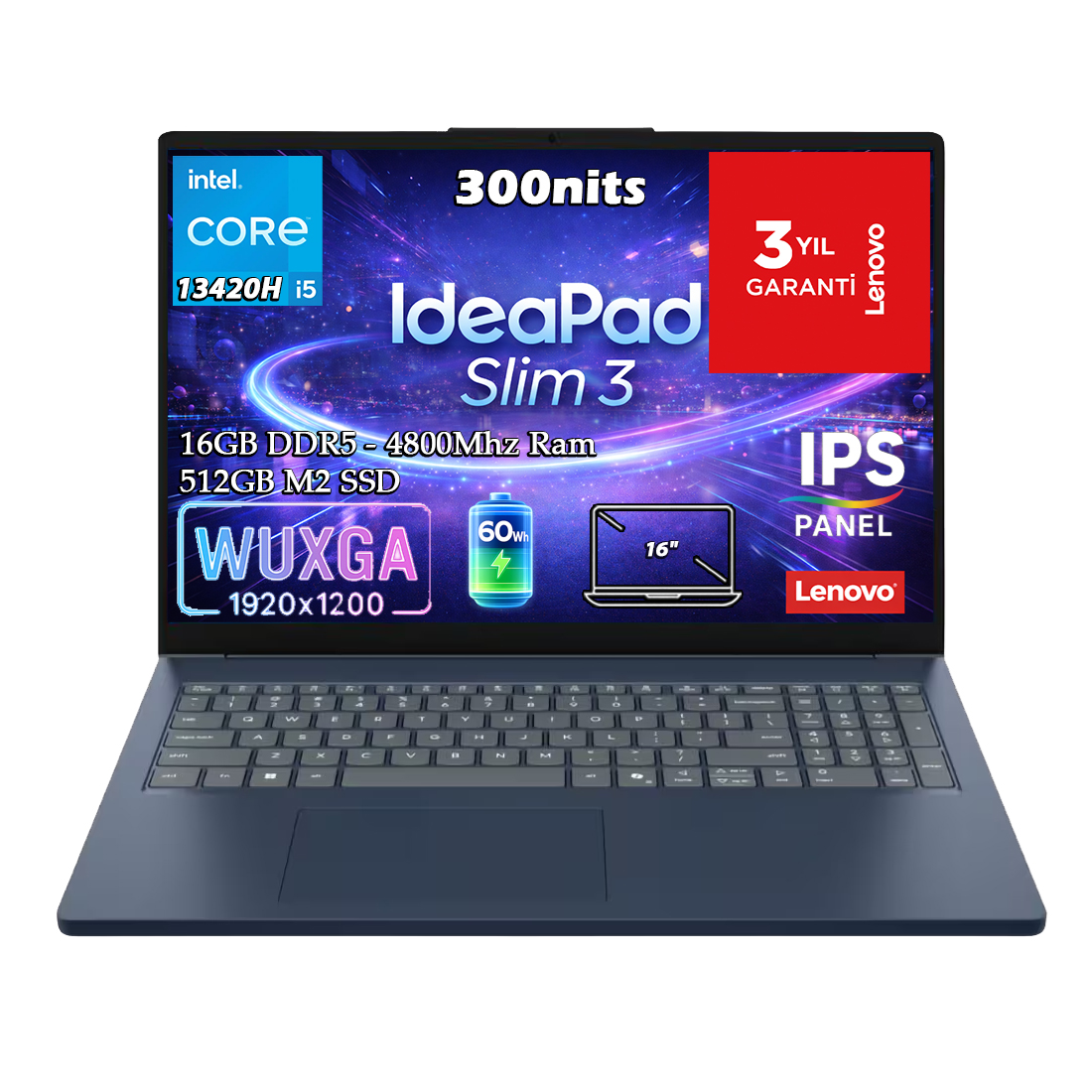 Lenovo Ideapad Slim 3 16IRH10 Intel Core I5-13420H 16GB 512GB SSD 16