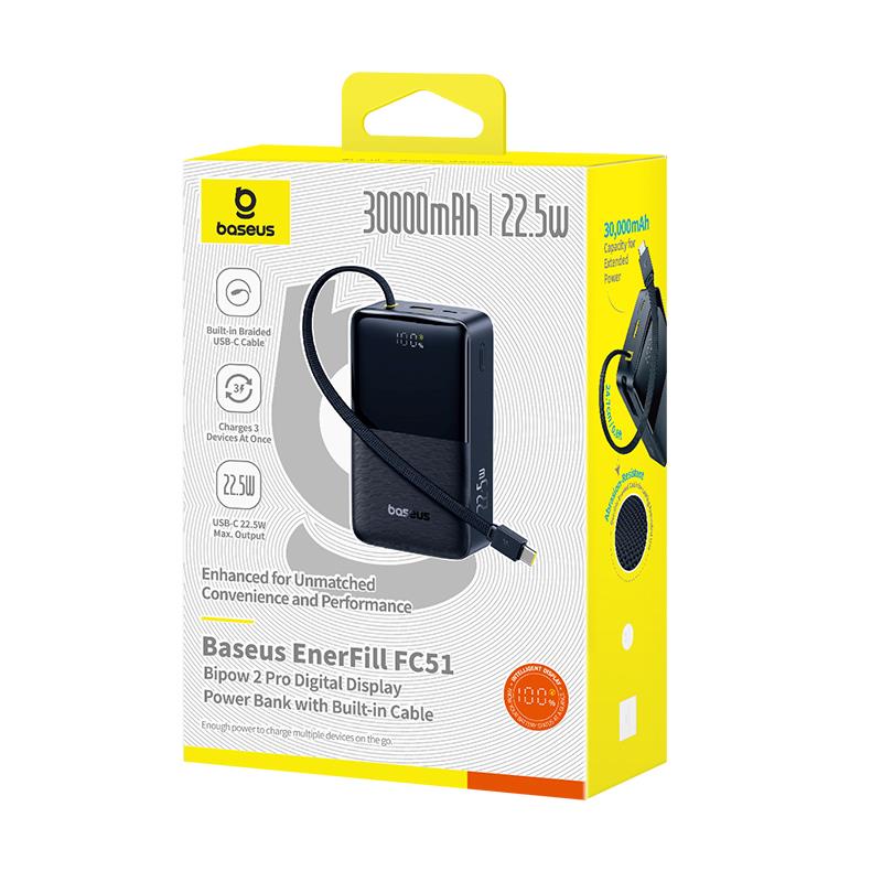 Baseus EnerFill FC51 Bipow 2 Pro Powerbank 30.000 mAh 22.5W - Siyah