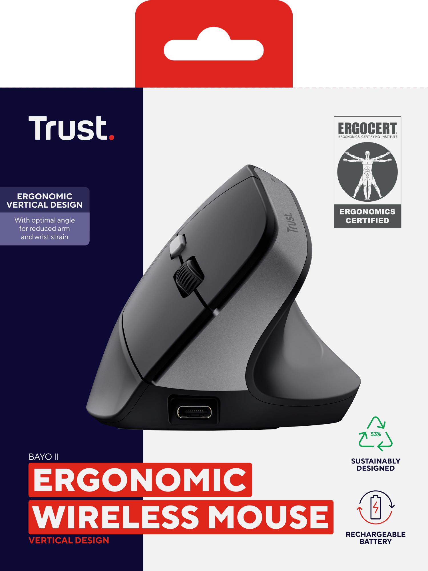 Trust Bayo II Kablosuz Ergonomik Mouse