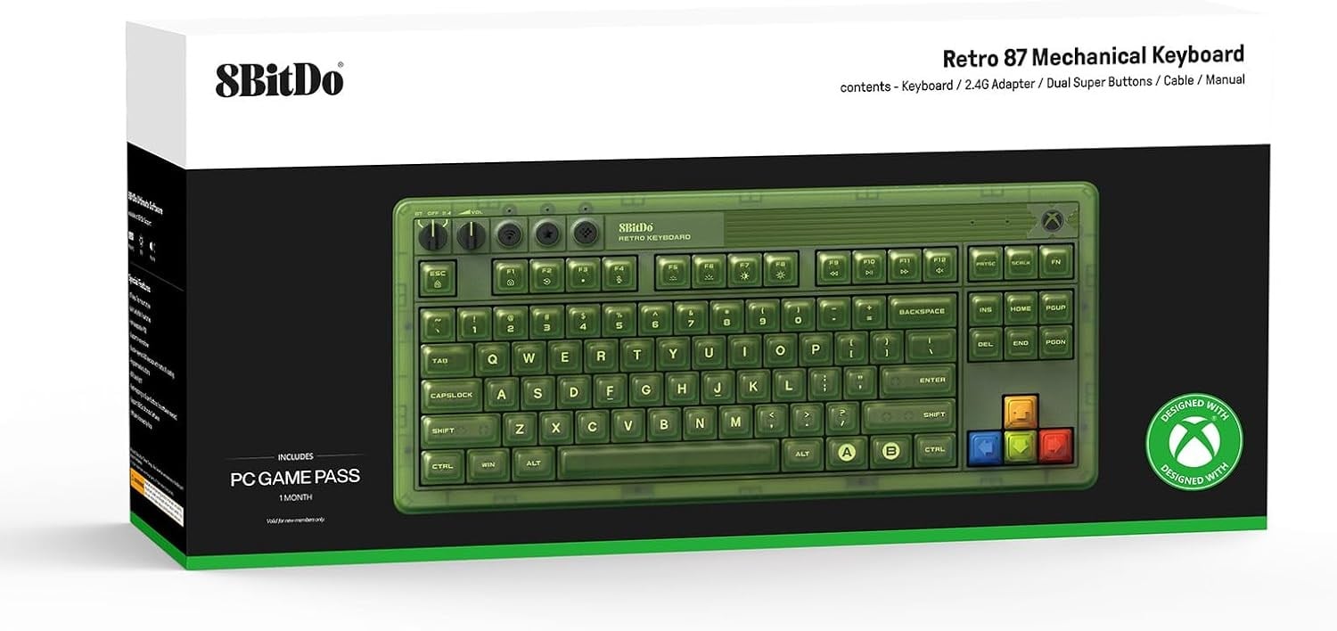8BitDo Retro 87 Xbox Edition Mekanik Klavye