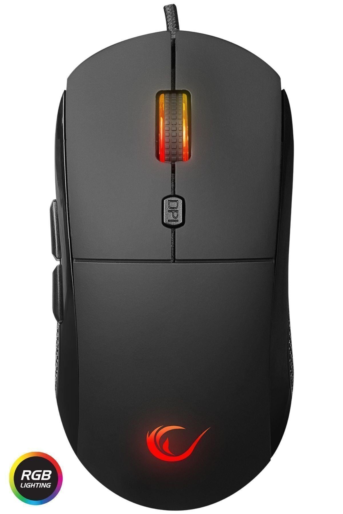 Rampage RADIANT M1 Makrolu Siyah 7200 dpi RGB Aydınlatmalı Gaming Oyuncu Mouse