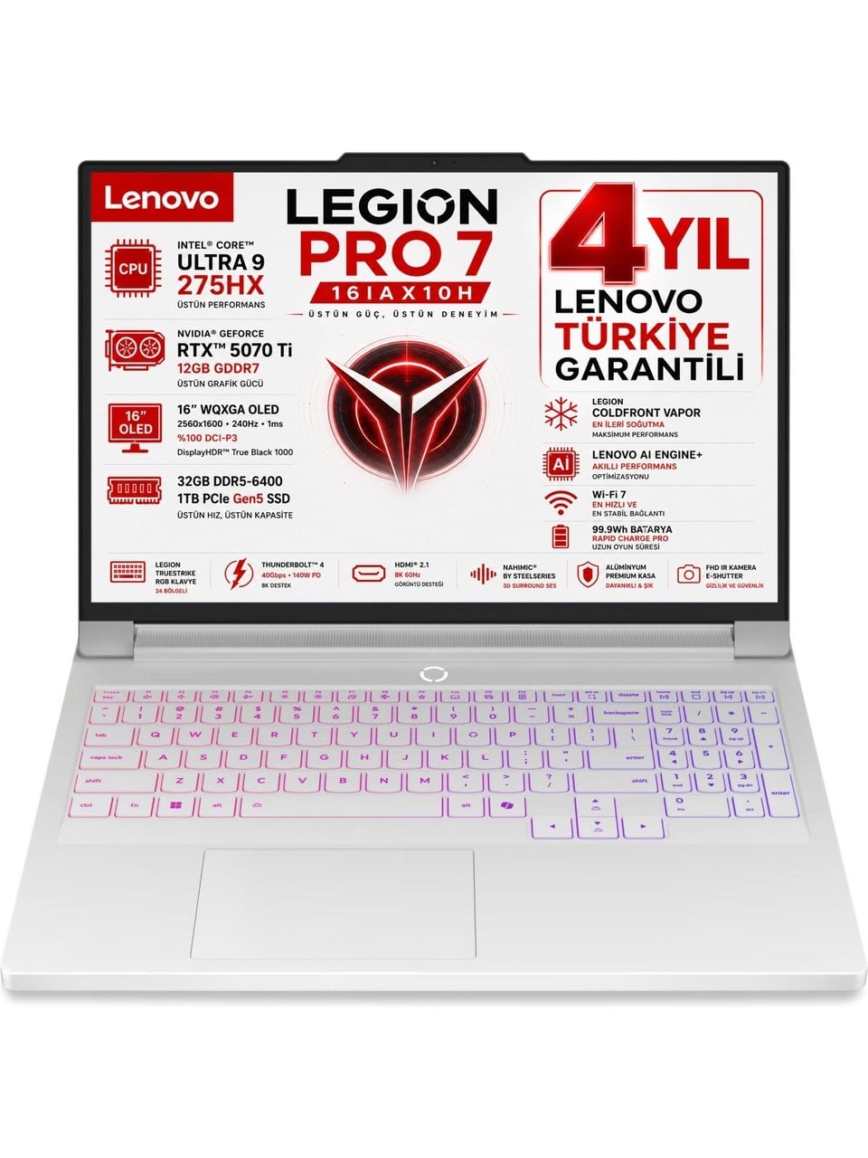 Lenovo Legion Pro 7 16IAX10H Intel Core Ultra 9 275HX 32GB 1TB SSD RTX 5070 Ti 12GB 16