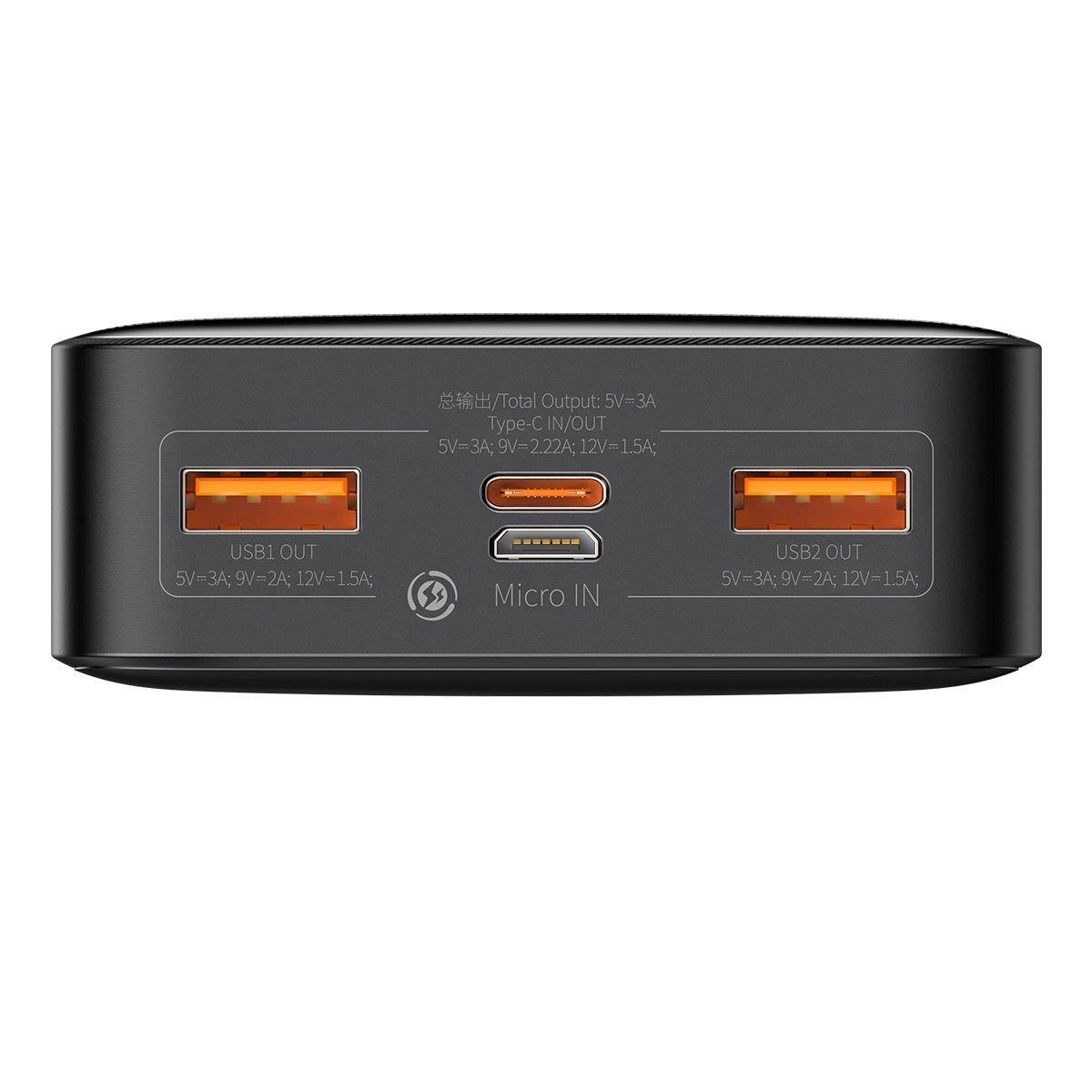 Baseus Bipow Overseas Edition Dijital Ekranlı 20W 20.000 mAh Powerbank - Siyah