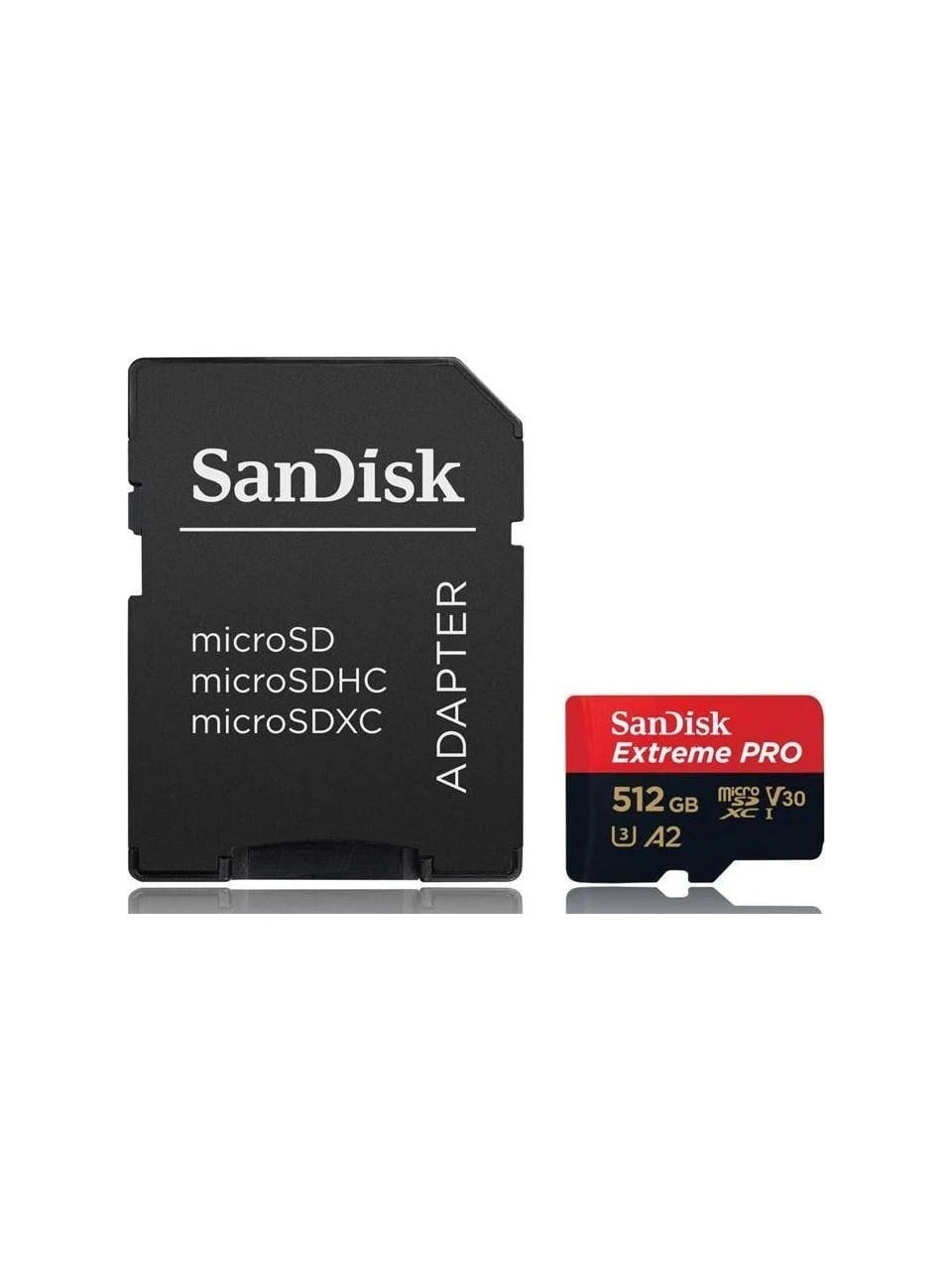 Sandisk Extreme Pro 512GB 200/140MB/S Microsdxc Uhs-I A2 V30 Adaptörlü Hafıza Kartı SDSQXCD-512G-GN6MA