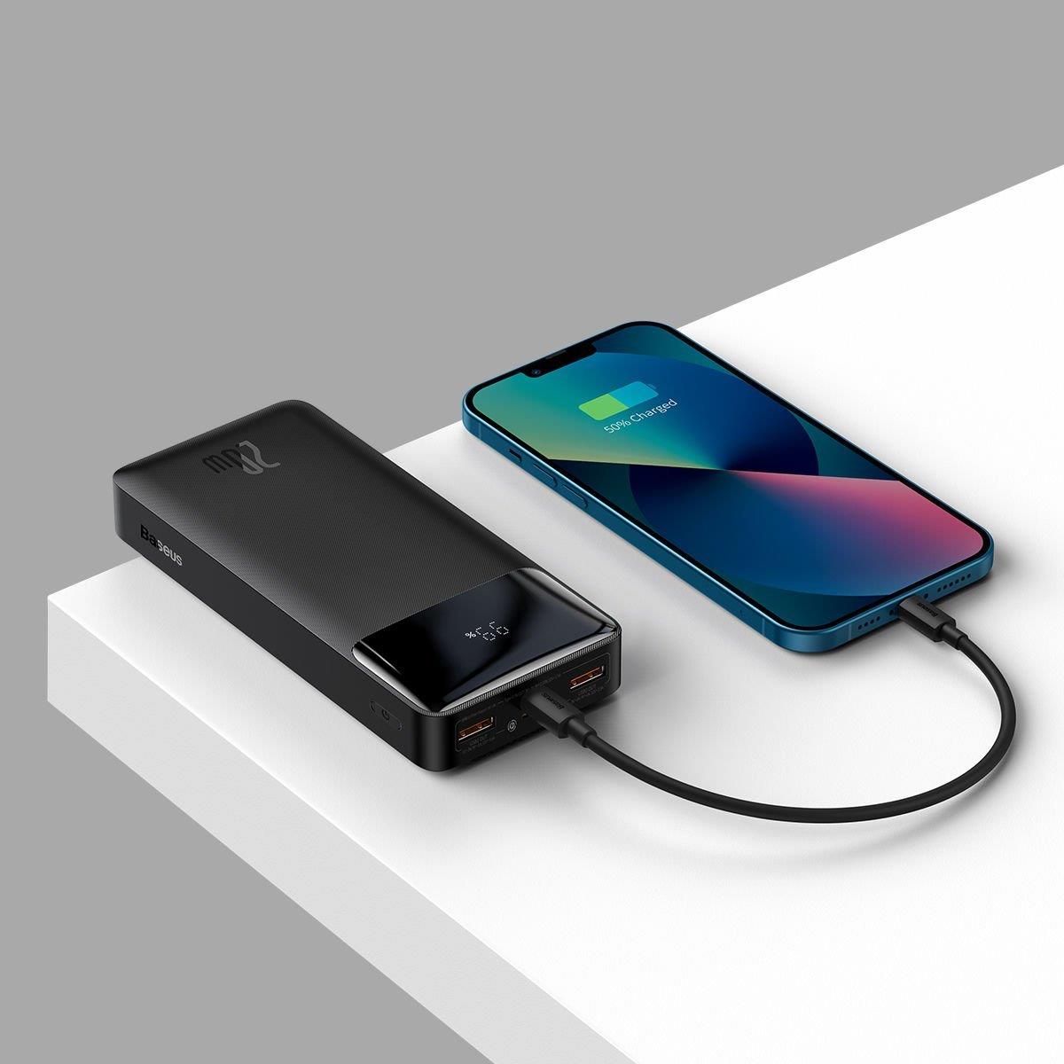 Baseus Bipow Overseas Edition Dijital Ekranlı 20W 20.000 mAh Powerbank - Siyah