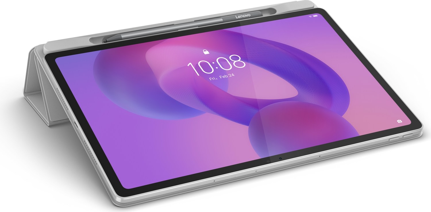 Lenovo Idea Tab Plus + Tab K12 (Zag7, Zagf, Zagg, Zagj - TB361FU, TB361ZU) Uyumlu Folio Case Tablet Kılıfı Bulut Gri ZG38C07413