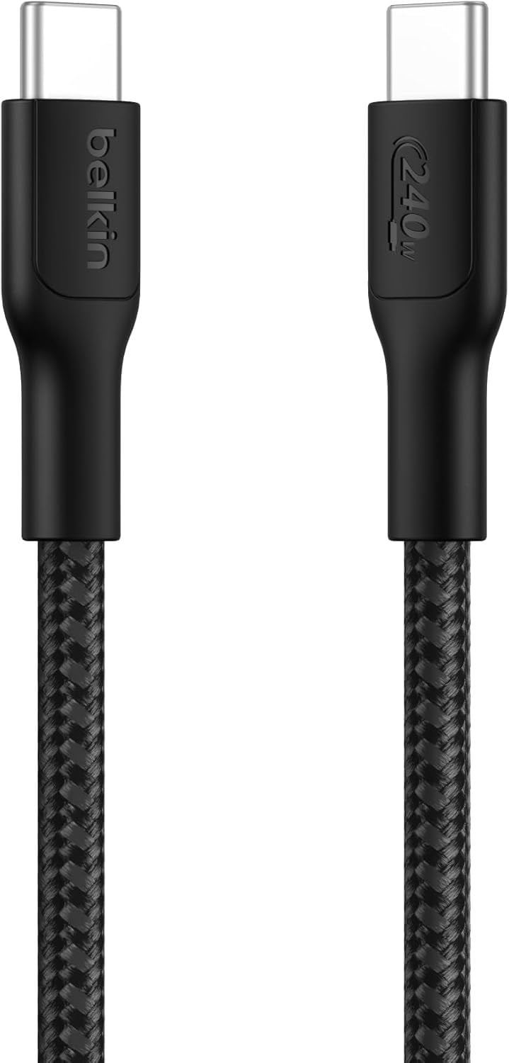 Belkin Boost Charge Örgülü USB-C - USB-C 240W, 1M Hızlı Şarj Kablosu