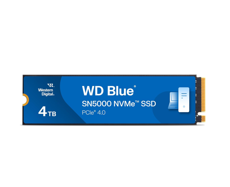 WD Blue 4TB SN5000 5500MB/s-5000MB/s PCIe Gen4 x4 NVMe SSD - WDS400T4B0E