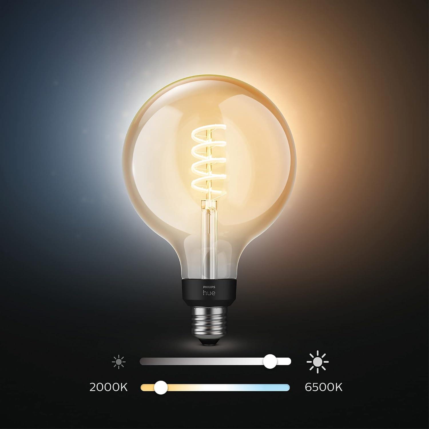 Philips Hue 7W Beyaz ve Sarı Ambians G125 glob E27 Akıllı Ampul