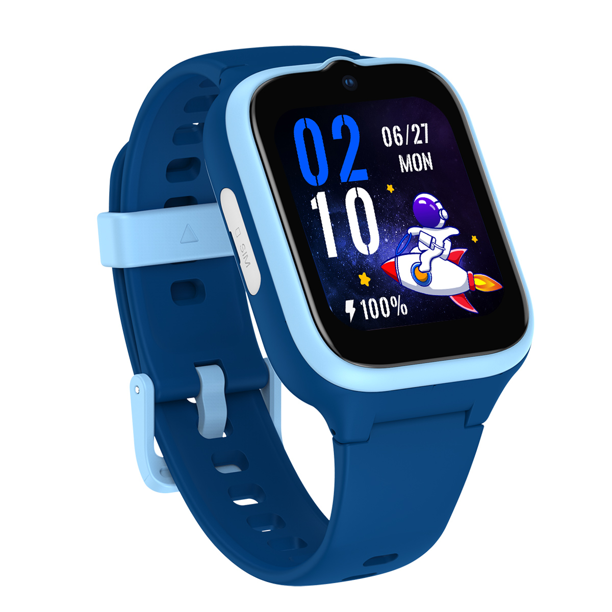 Buff Kids Watch Play 4.5G Sim Kartlı GPS Konum Takibi Görüntülü Görüşme IP68 Akıllı Çocuk Saati - Mavi