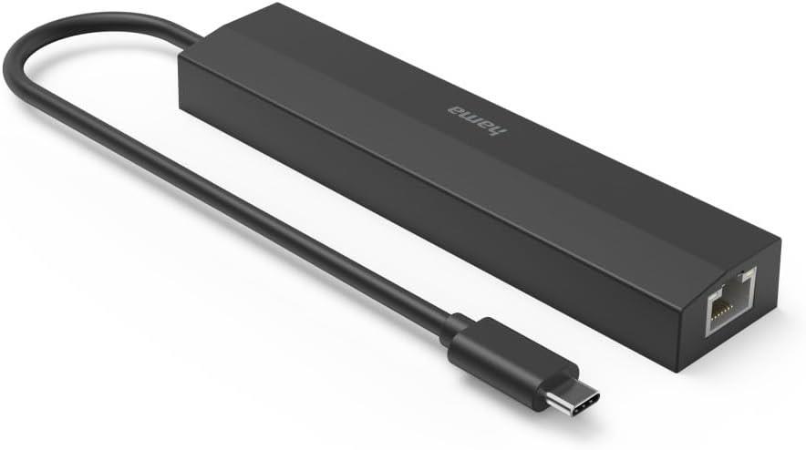 Hama USB Hub 6 bağlantı noktası (3 x USB-A, USB-C, HDMI, LAN/Ethernet