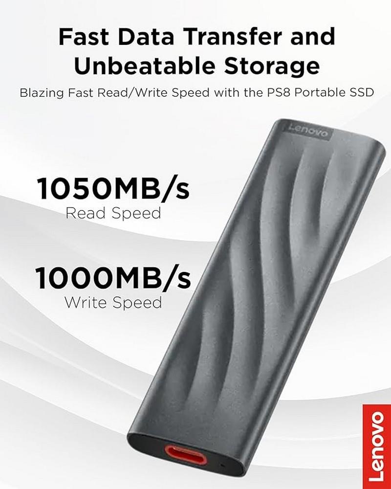 Lenovo PS8 4TB 1050MB/s-1000MB/s USB 3.2 Gen 2 Taşınabilir SSD GXB1M24162