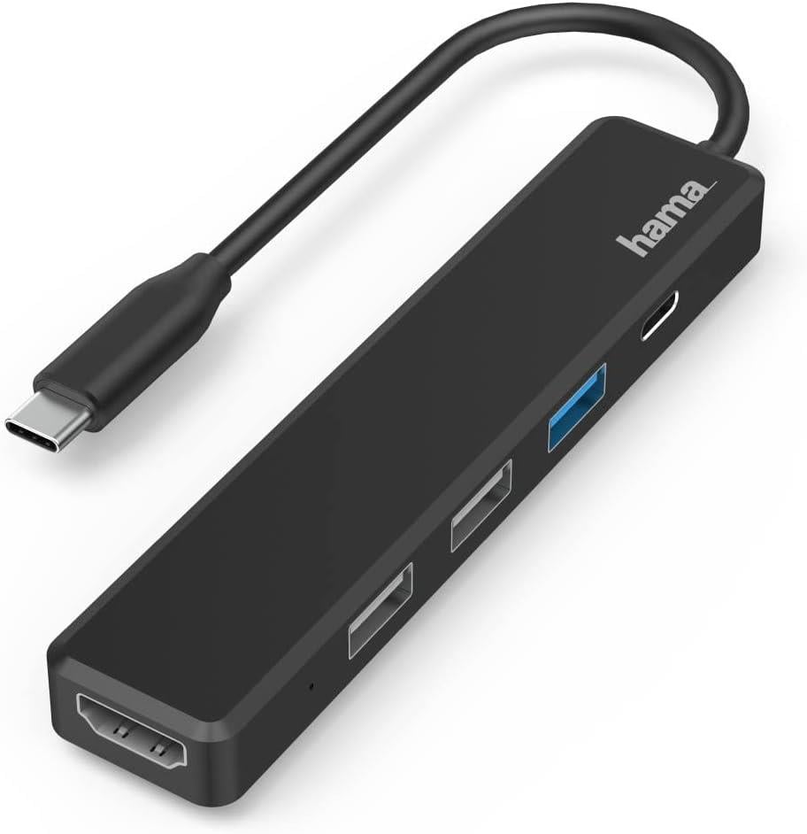 Hama USB-C Hub, 5 Ports, 3 x USB-A, USB-C, HDMI