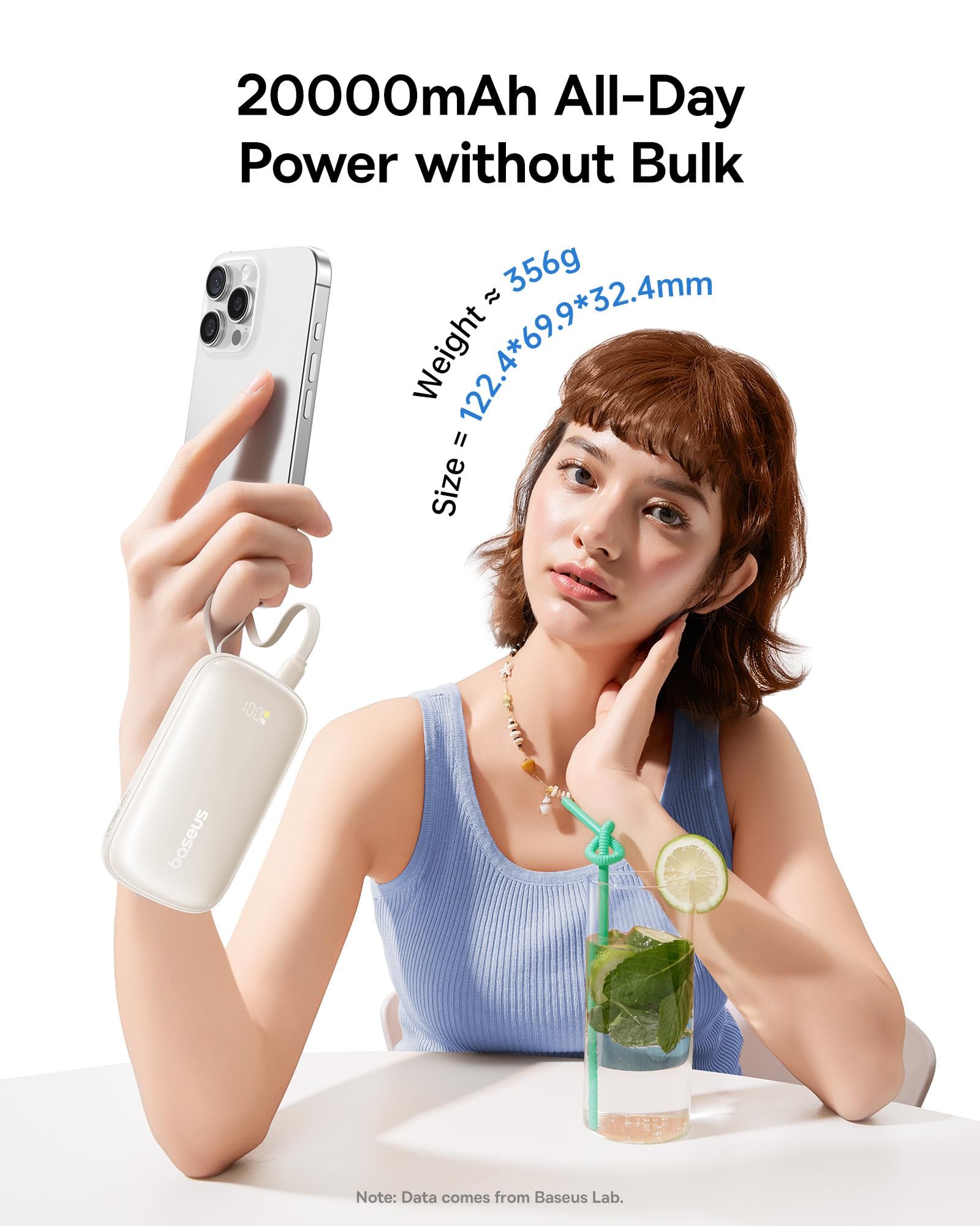 Baseus EnerFill FC21 QPow3 Ultra Dijital Göstergeli Powerbank 20.000 mAh 45W - Siyah (Ayrılabilir kablo ile)