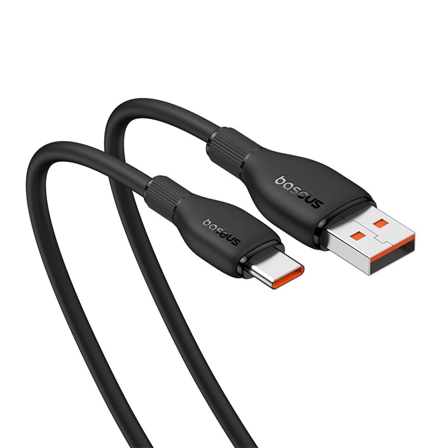 Baseus Pudding Hızlı Şarj Özellikli USB Type-C 100W Kablo 1.2 M Siyah