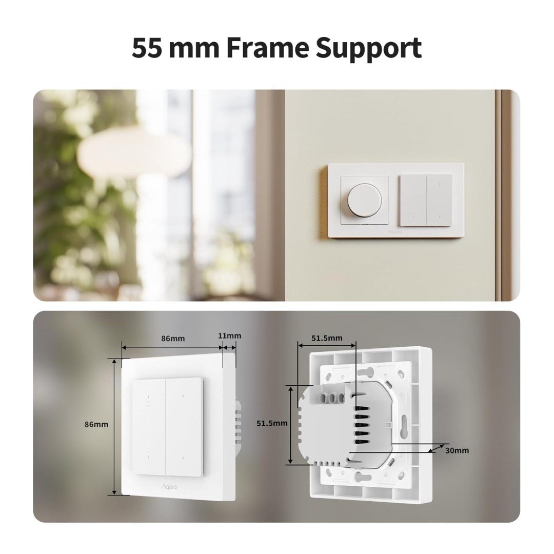Aqara Akıllı Panjur Anahtarı H2 DS-K02D (Apple Home Destekli)
