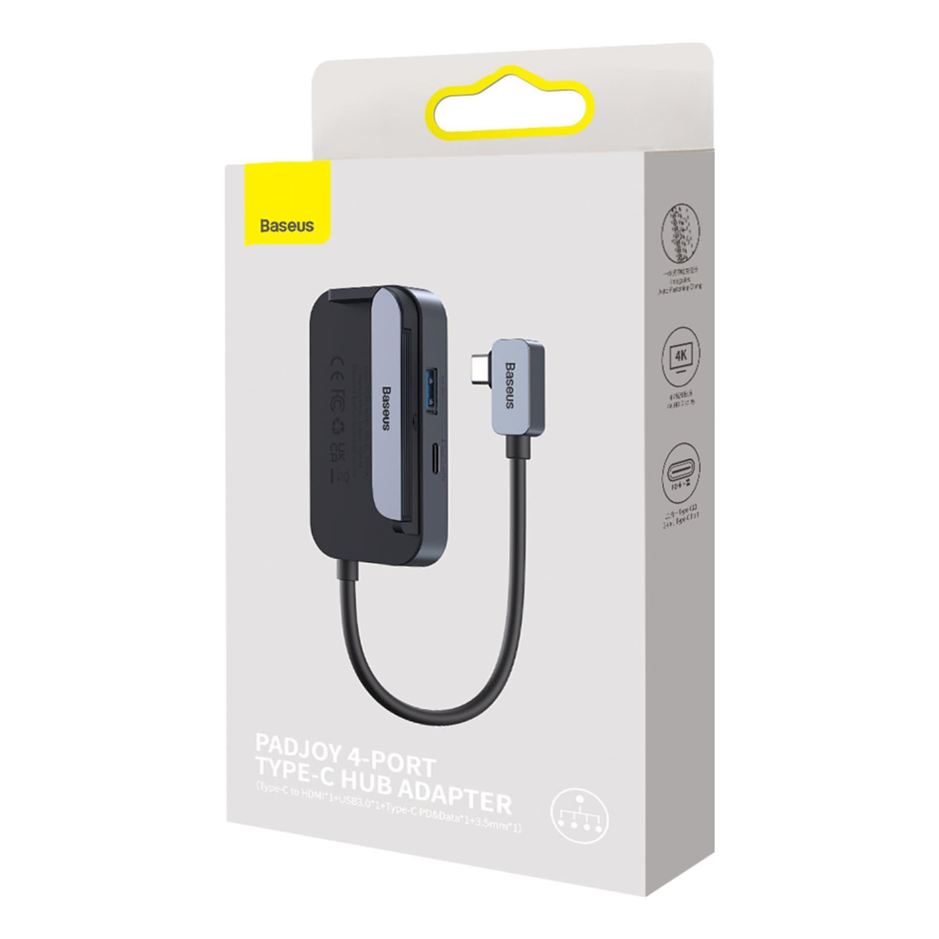 Baseus PadJoy Series 4in1 Hub USB-C to USB 3.0 + HDMI + USB-C PD + 3.5mm jack