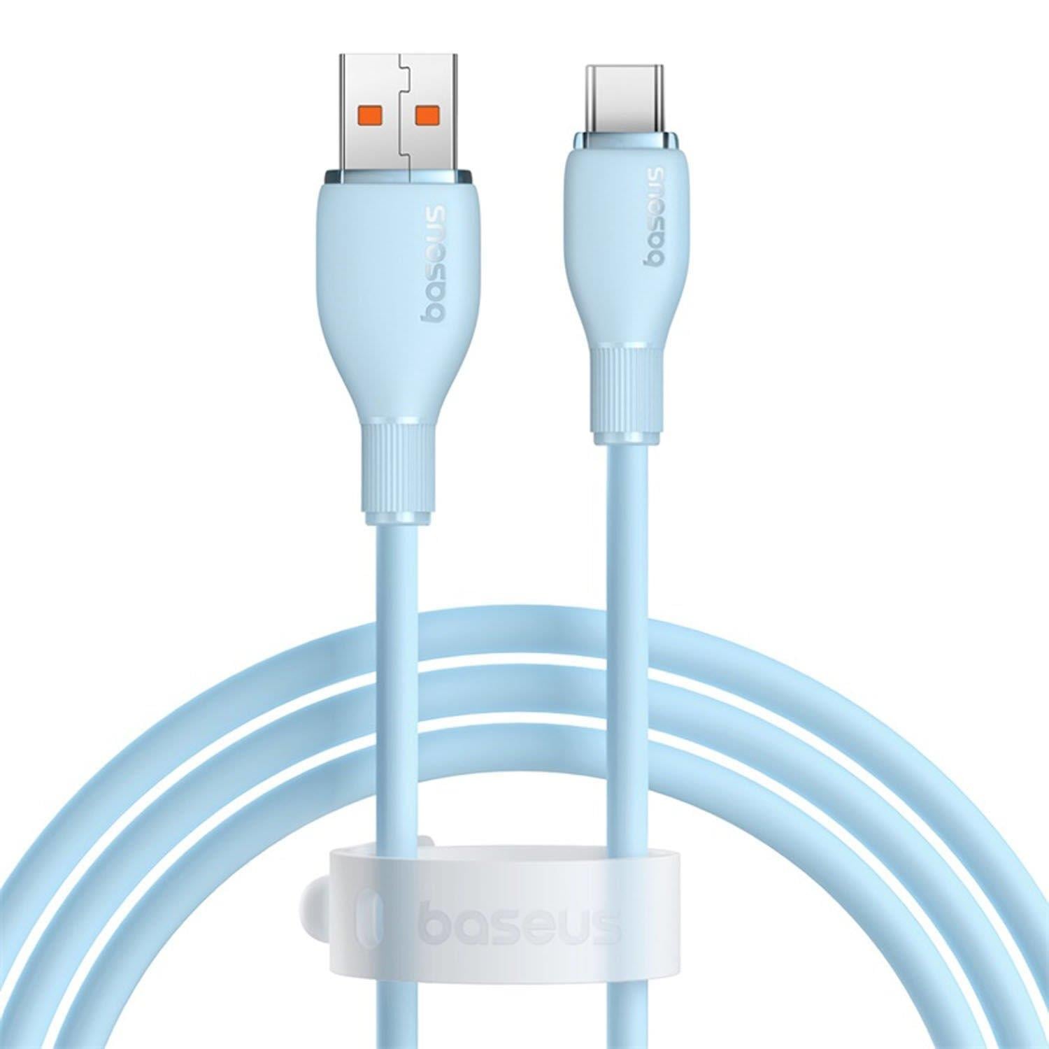 Baseus Pudding Hızlı Şarj Özellikli USB Type-C 100W Kablo 1.2M Mavi