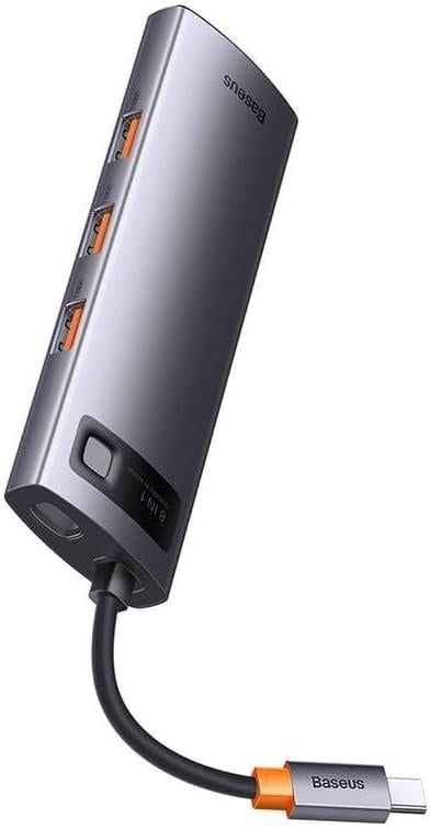 Baseus Hub 8in1 StarJoy Serisi, USB-C - 3X USB 3.1 + HDMI + USB-C PD + RJ45 + microSD/SD