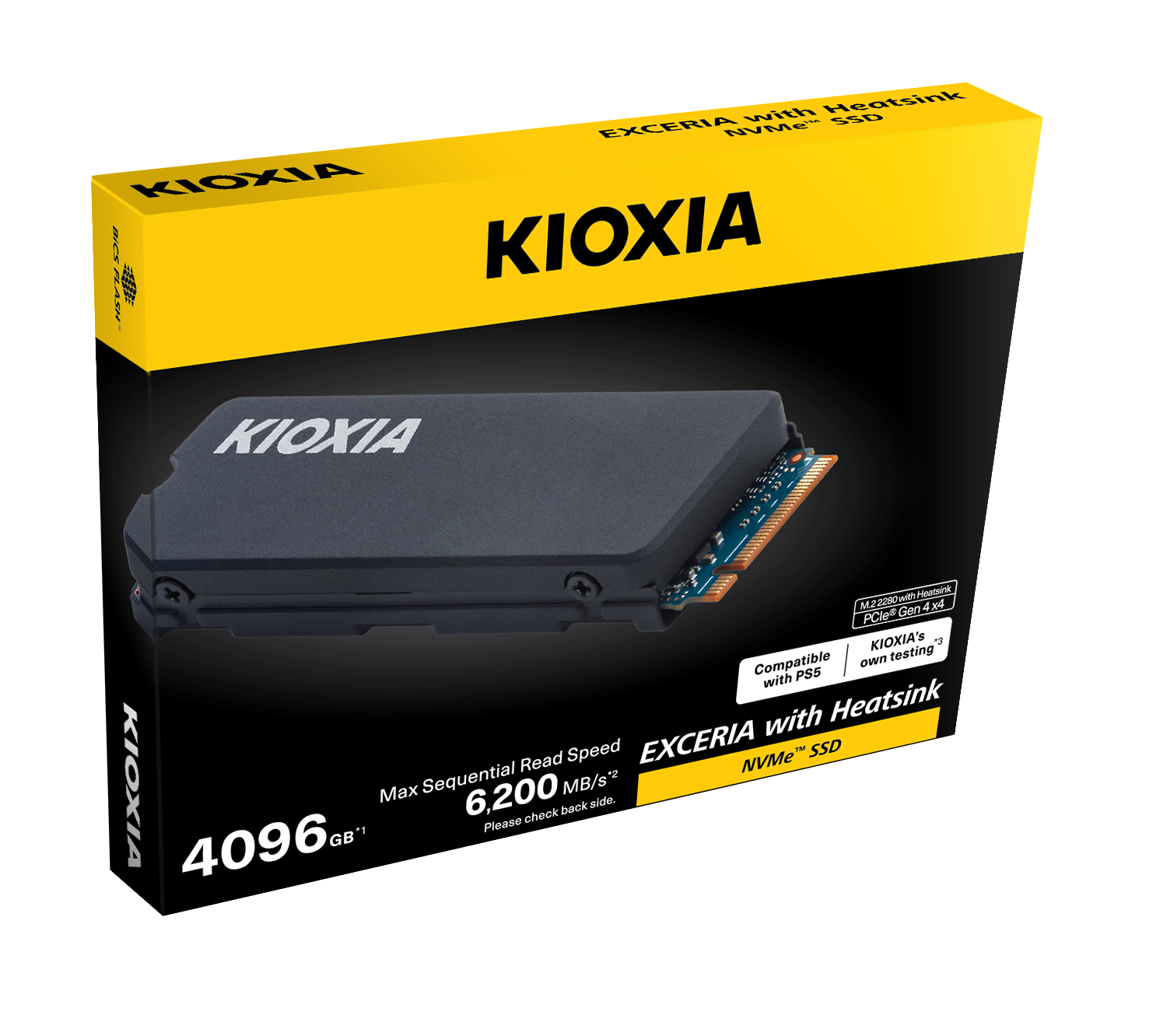 Kioxia PCIe M2 4TB Exceria Heatsink 6200/4800