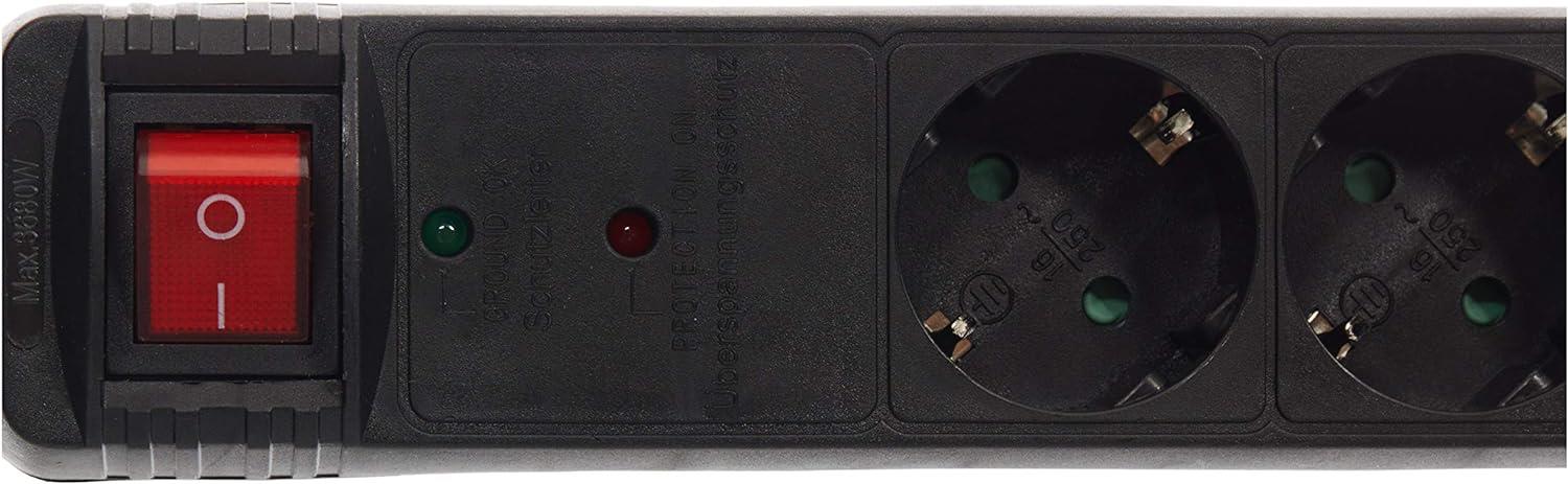 HAMA 6lı Akım Korumalı Priz 2m HM.137311 Siyah