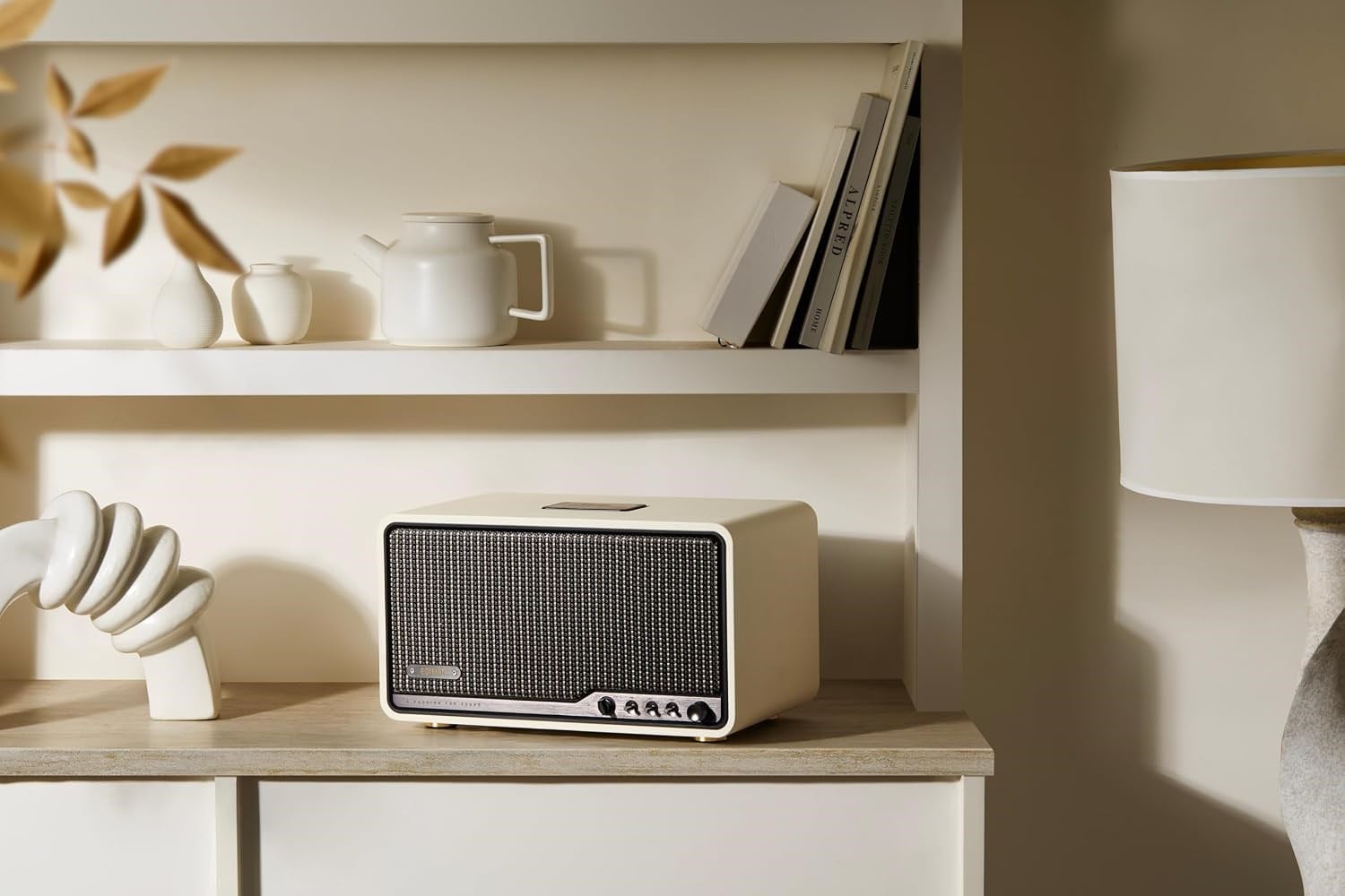 Edifier S300 80W RMS Bluetooth 5.4 Wi-Fi AirPlay Destekli Kablosuz Masaüstü Hoparlör – Hi-Res Audio, LDAC, USB-C/AUX - Beyaz