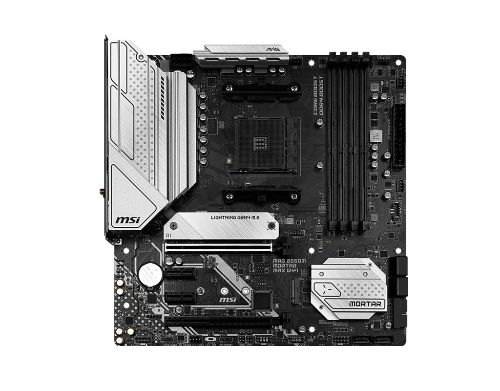 MSI MAG B550M MORTAR MAX WIFI AM4 DDR4 4400(OC) HDMI DP M.2 USB3.2 2.5G LAN WIFI 6E MATX