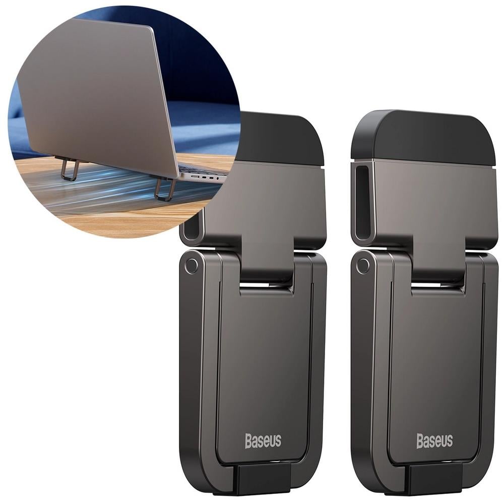 Baseus Katlanabilir Portatif Macbook Dizüstü Bilgisayar Laptop Stand Ayağı, Gri