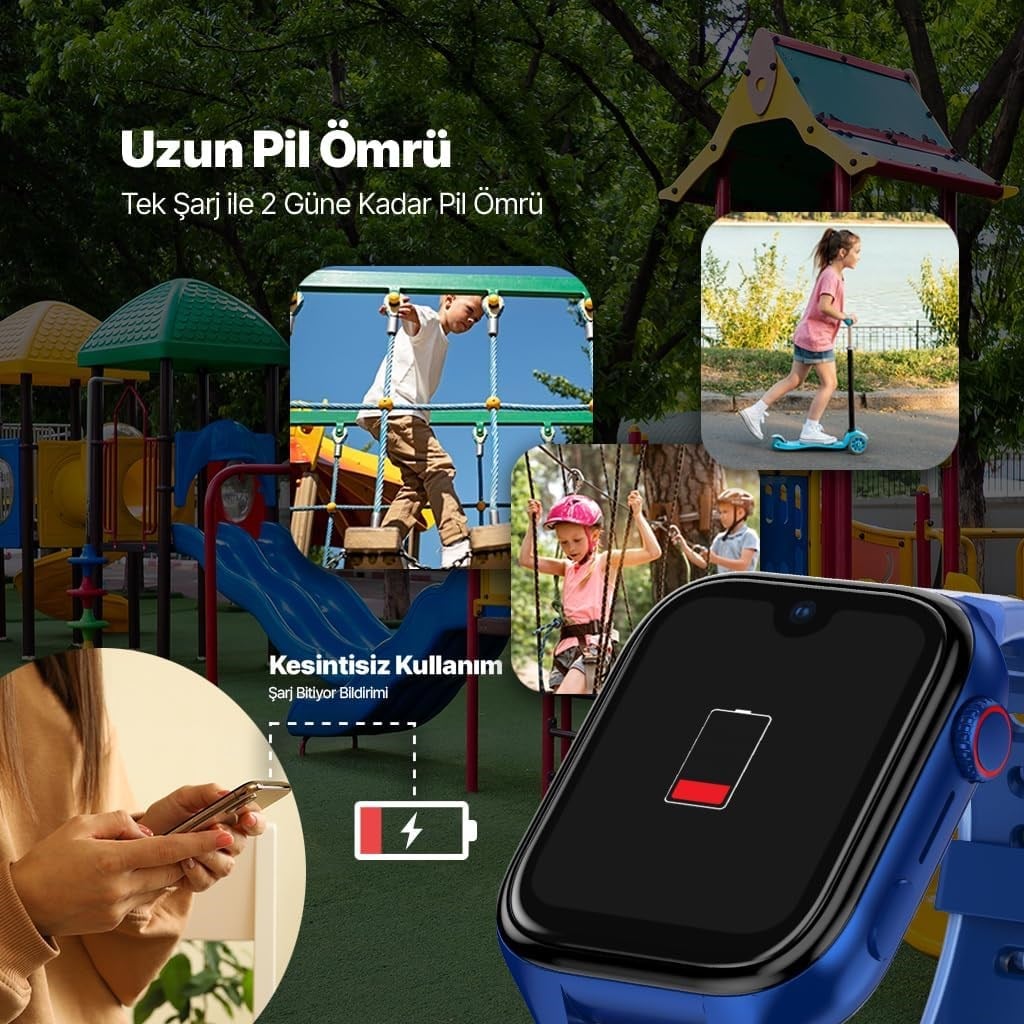 Ttec Kidi Pro AMOLED Ekranlı GPS 4G Sim Kartlı Akıllı Çocuk Saati Panter Siyahı 2KSW03