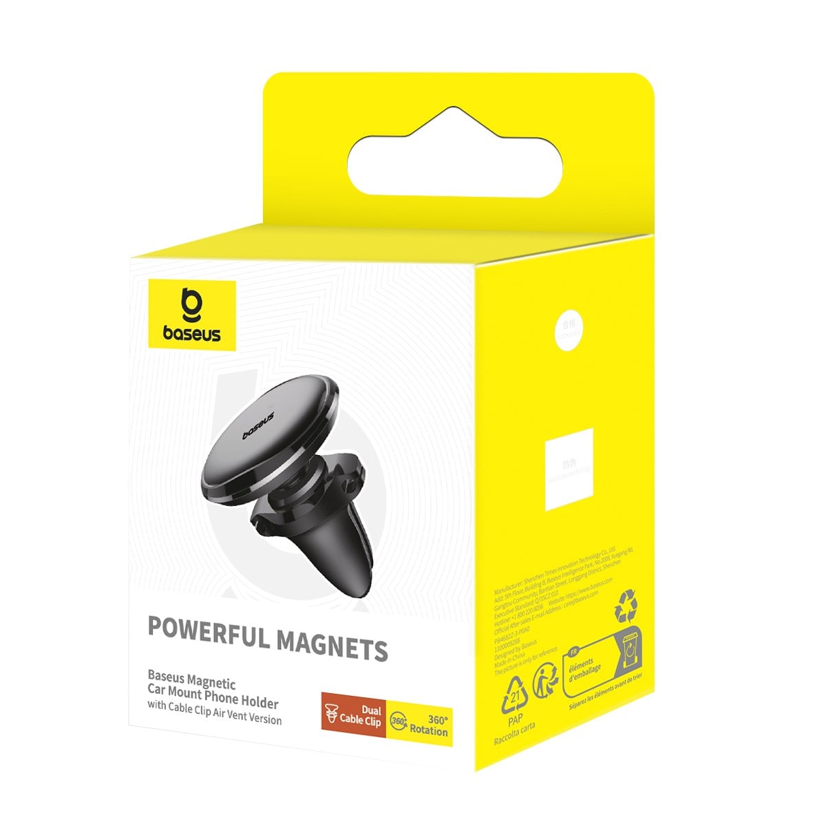 Baseus MagSafe Araç Telefon Tutucu Kablo Klipsli Havalandırma Versiyon - Siyah C40141201113-00