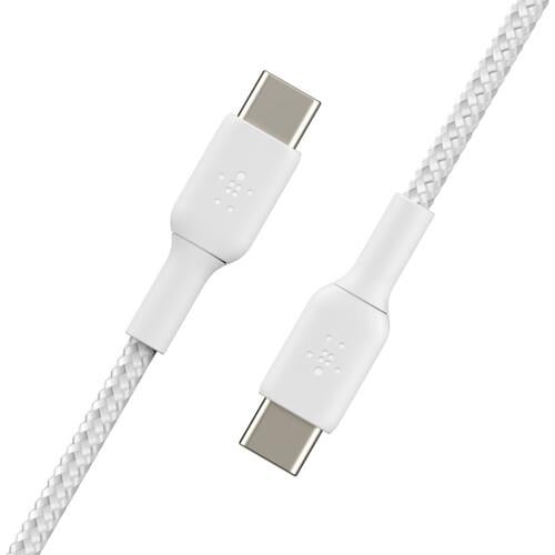Belkin Boost Charge Örgülü 60W USB-C - USB-C Kablosu 1m, Beyaz