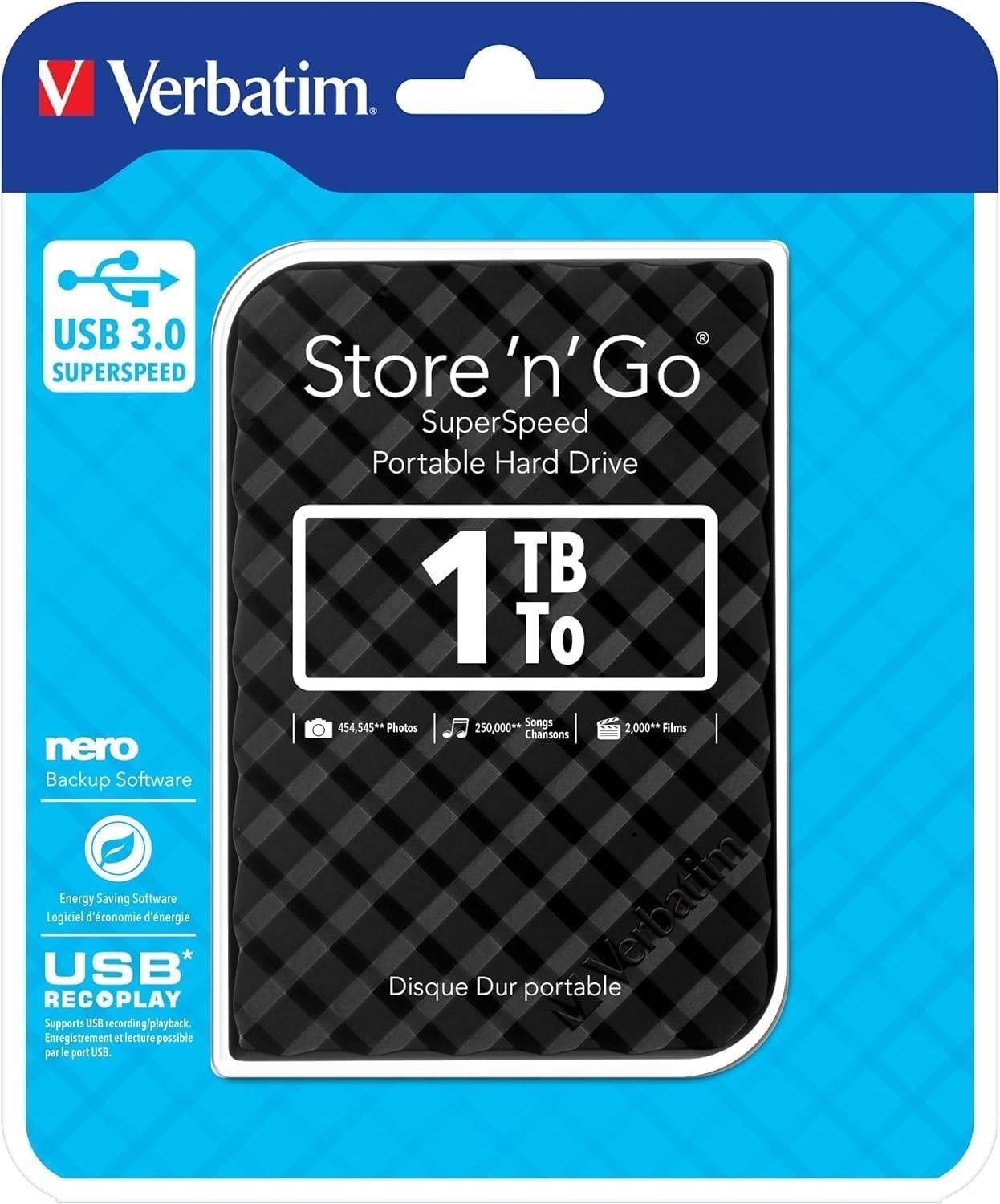 Verbatim 53194 - 1TB USB 3.0 Siyah Taşınabilir Harddisk