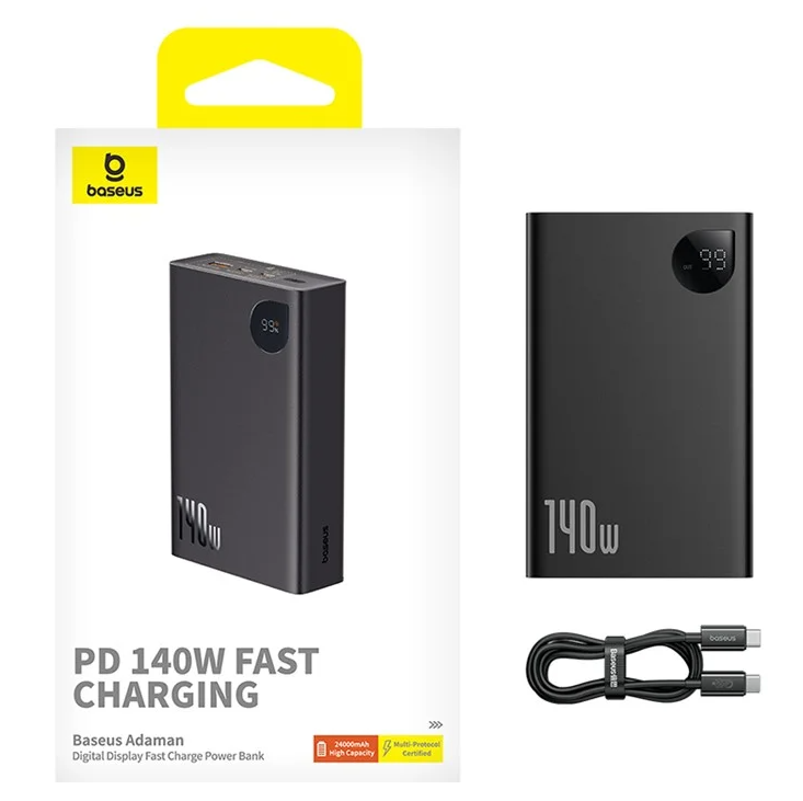 Baseus Adaman Overseas Edition 240.000 mAh Digital Display 140W  Powerbank-Siyah