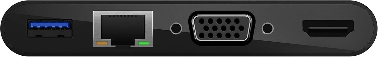 Belkin USB-C Multimedia Adaptörü VGA, 4K HDMI, USB 3.0, Ethernet Bağlantı Noktalı USB-C Hub