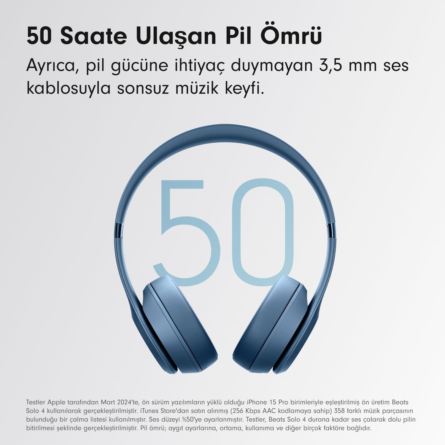 Beats Solo 4  Kablosuz Bluetooth Kulak Üstü Kulaklık - Arduvaz Mavisi