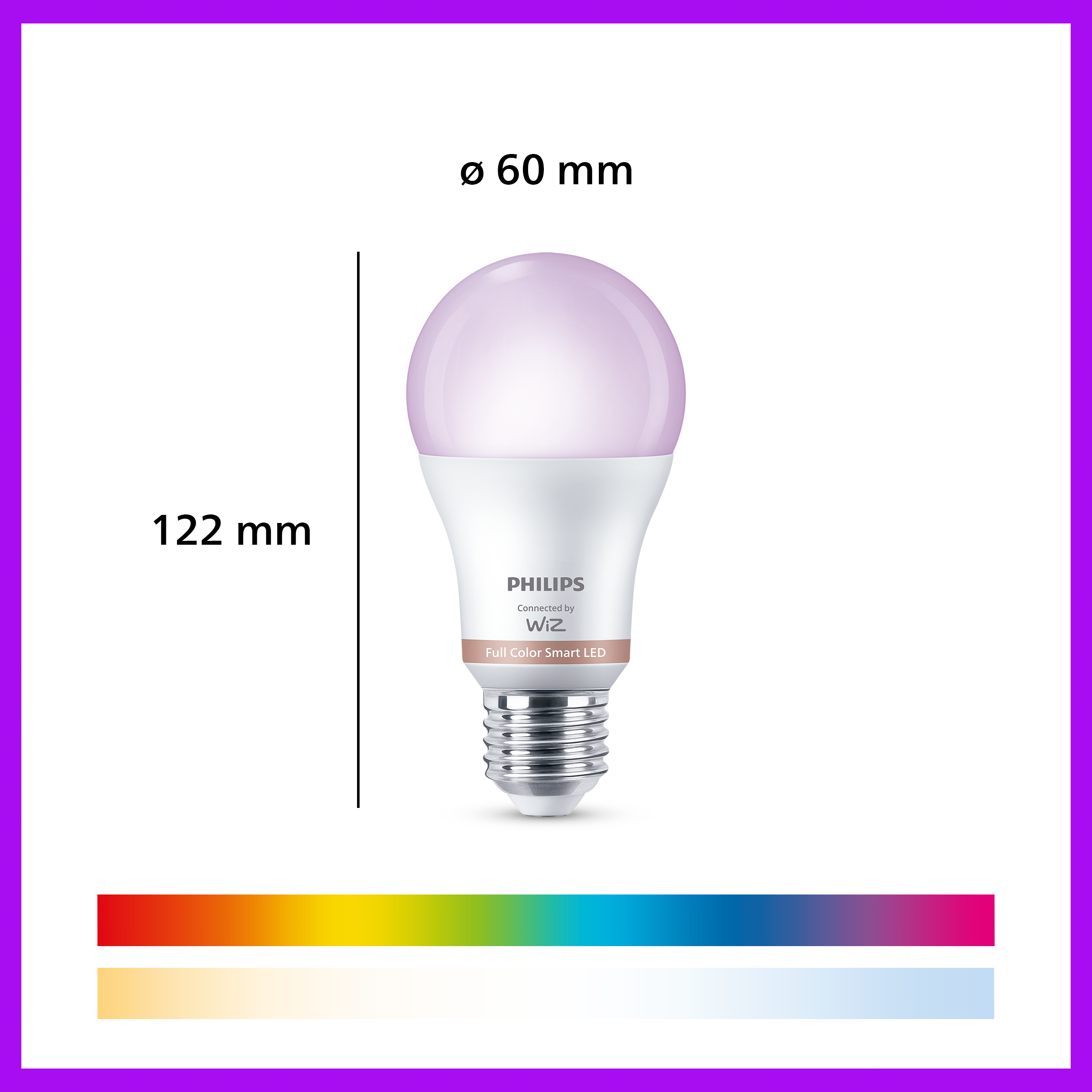 Philips Smart Lighting LED Ampul A60 E27 60W Eşdeğer RGB - Google Home, Alexa, HomeKit ve Matter uyumlu