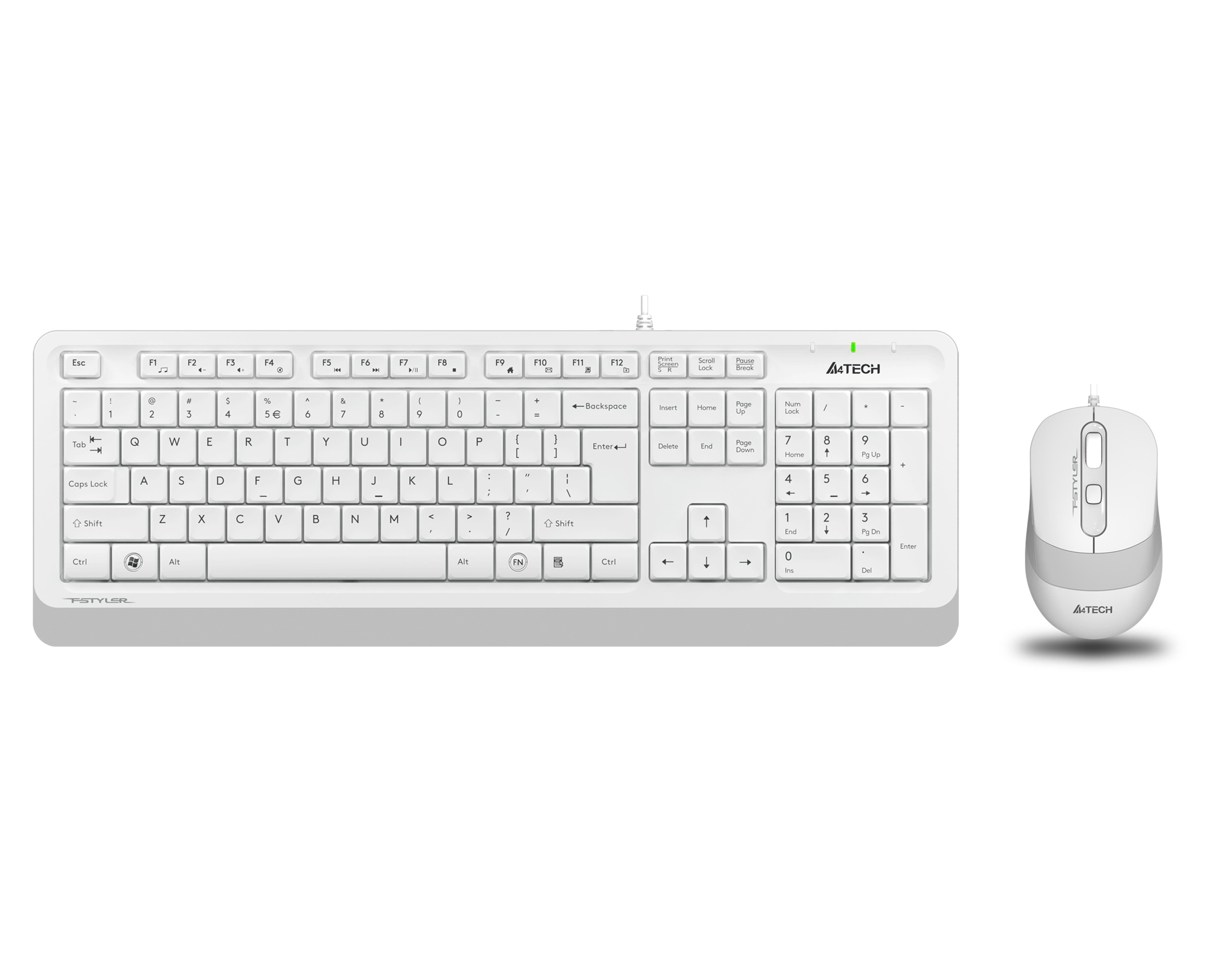 A4-Tech F1010 Kablolu Q Klavye Mouse Set - Beyaz