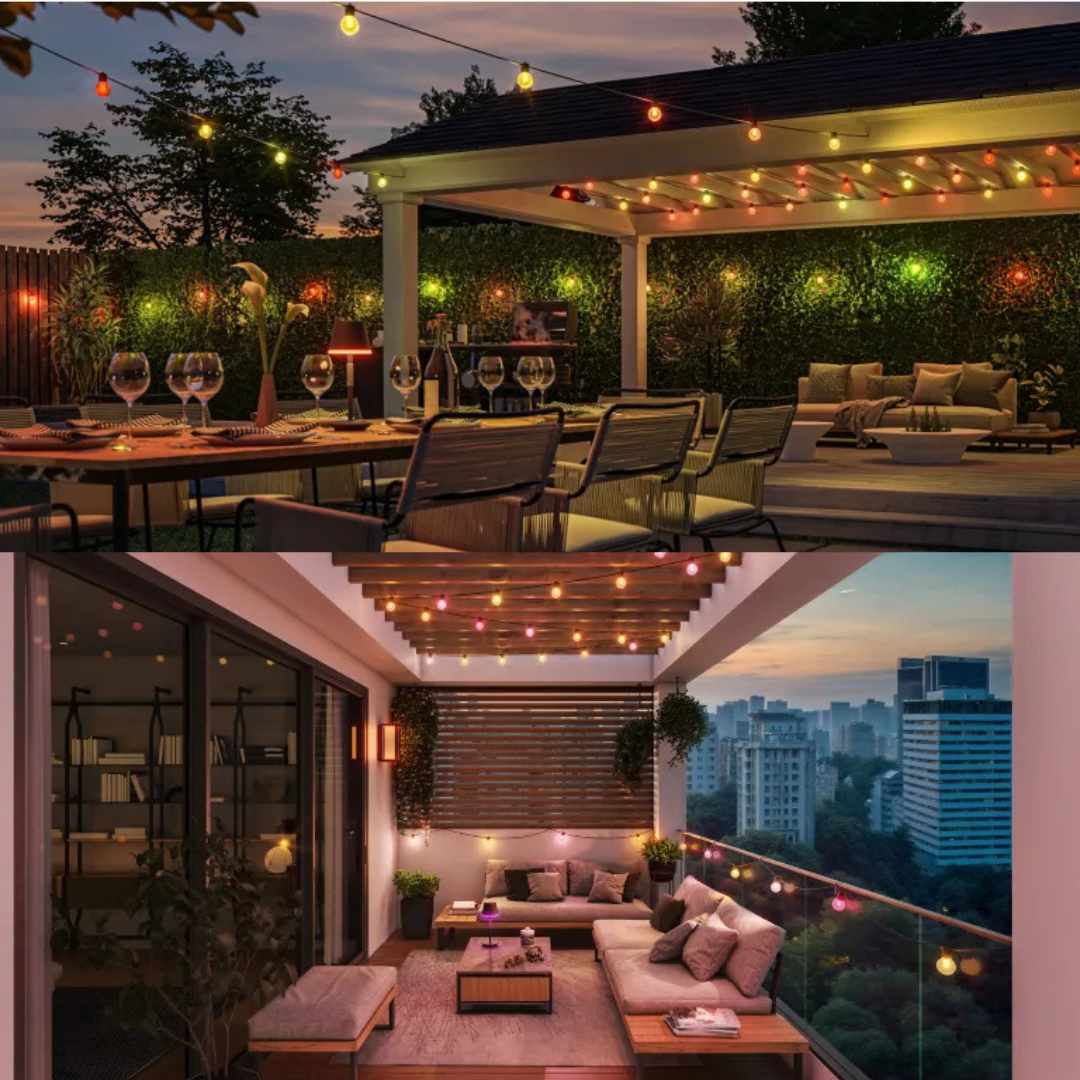 Philips Hue Festavia Globe - Dış Mekan Sıralı Işıklar 7 metre 10 Ampul