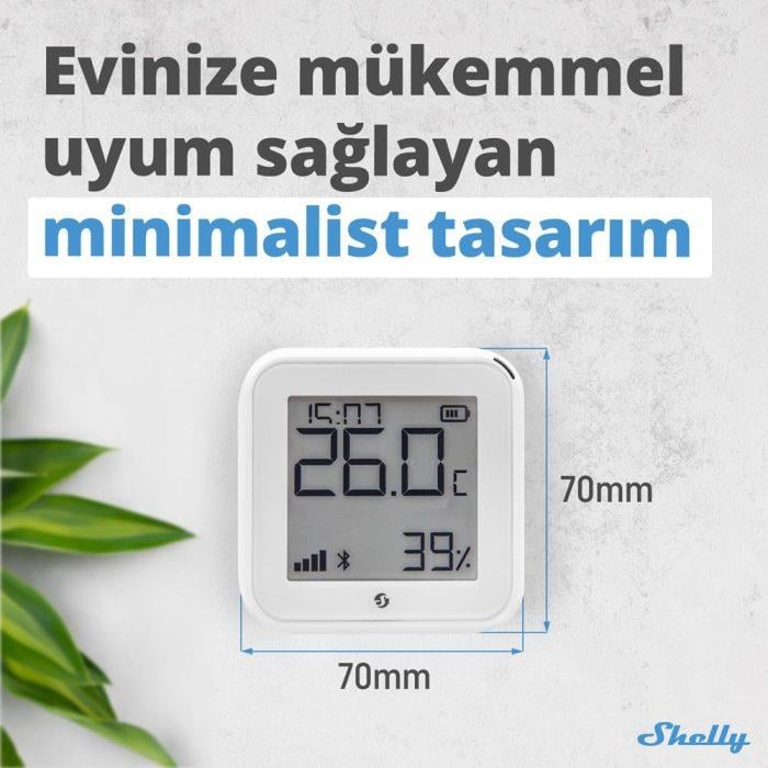 Shelly H&T Gen3 WiFi Sıcaklık ve Nem Sensörü (Beyaz)