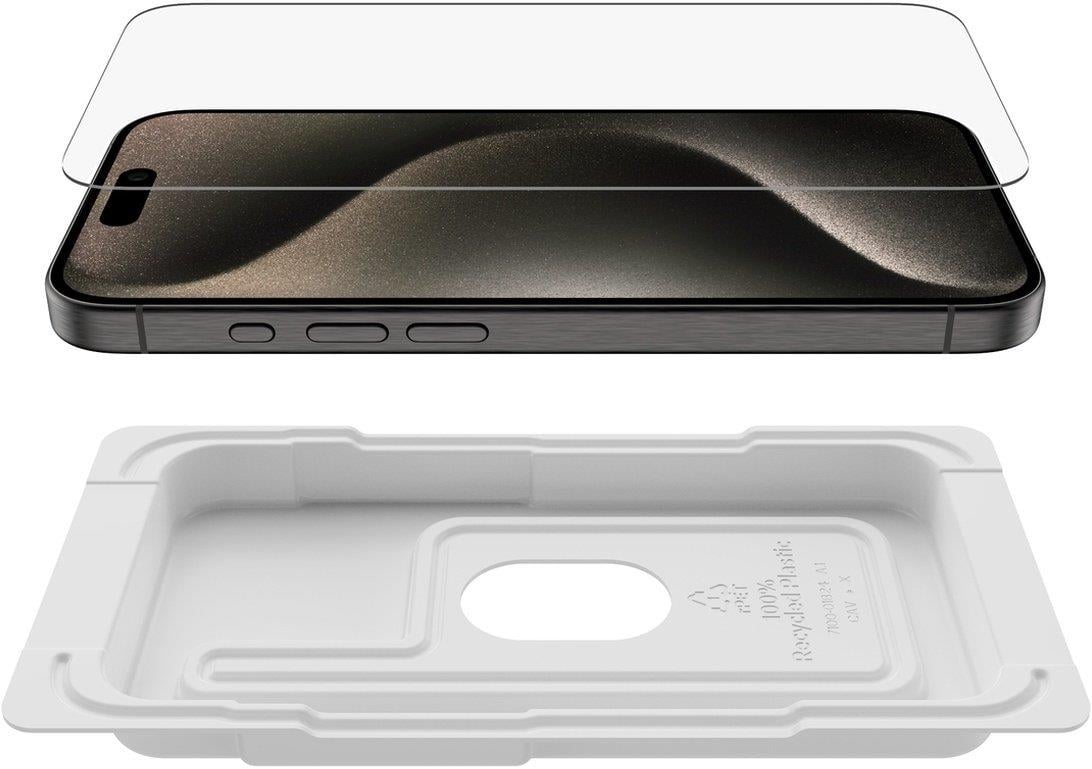 Belkin OVA135ZZ iPhone 15 Pro için Screen Force Temperli Cam İşlemli Ekran Koruyucu